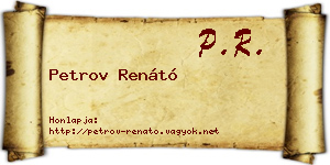 Petrov Renátó névjegykártya